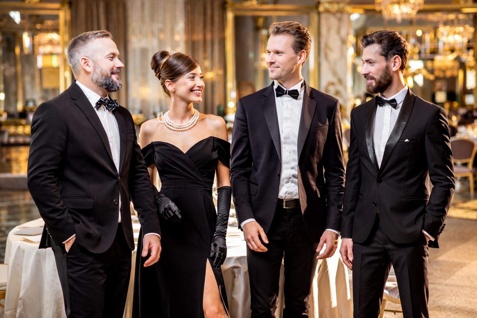 Invitados en evento de gala